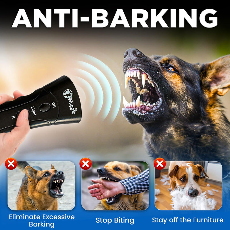 Ultrasonic Dog Bark Deterrent Devices - Long Range Dog Barking Silencer with 3 Levels - Painless Indoor & Outdoor Anti Barking Device for Dogs - PawsPlanet Australia