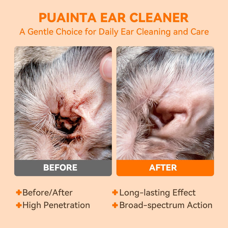 Ear Cleaner for Dog & Cats, Dog Ear Drop and Infection Treatment, Dog Ear Cleaning Solution- Cleaning,Soothing and Deodorizing Itchy Ears 4oz 4 oz - PawsPlanet Australia