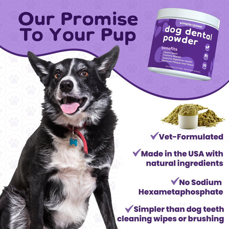 Dog Dental Powder for Teeth Cleaning - Dental Powder for Dogs Teeth – Dog Bad Breath Treatment with Probiotics for Fresh Breath & Oral Health – Chicken Flavored, 60 Scoop Supply - PawsPlanet Australia
