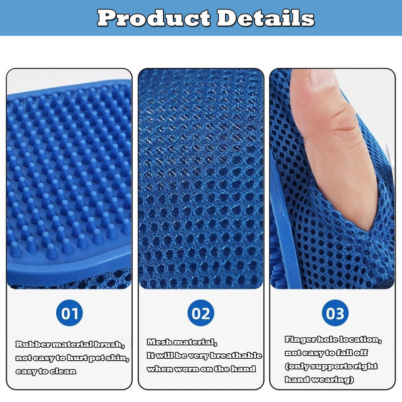 2 Pcs Pet Ear Muffs and Grooming Gloves, Swimming Waterproof Dog Ears Caps, Wearable Glove Design Shampoo Scrubber for Cat, Dehairing Brush for Most Cats, Dogs (M) M