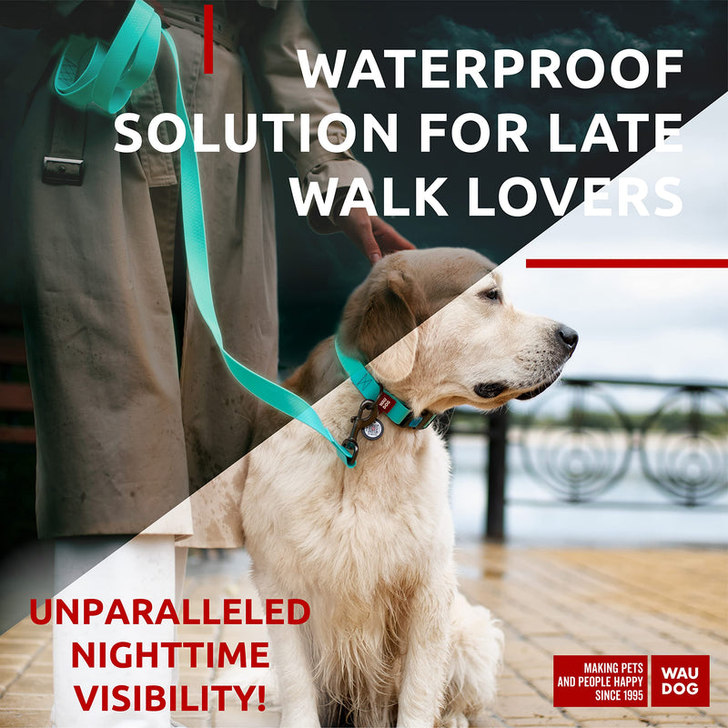 Waterproof Dog Leash - Glow Anti-Slip Dog Leash for Large Small and Medium Breeds - Heavy Duty - Water- & Dirt-Resistant - Boy & Girl 4 Ft x 1" - PawsPlanet Australia