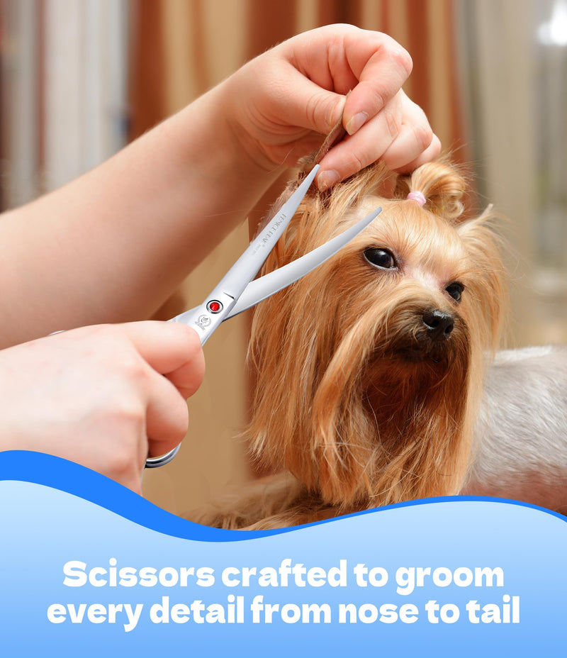 Fenice Peak 6.5" Thinning Scissors for Dog Groming 35 Teeth, 6CR Stainless Steel Dog Grooming Shears, Professional Pet Hair Trimming Thinner Scissor for Face, Body, Paws Thinning Scissor 6.5“ - PawsPlanet Australia