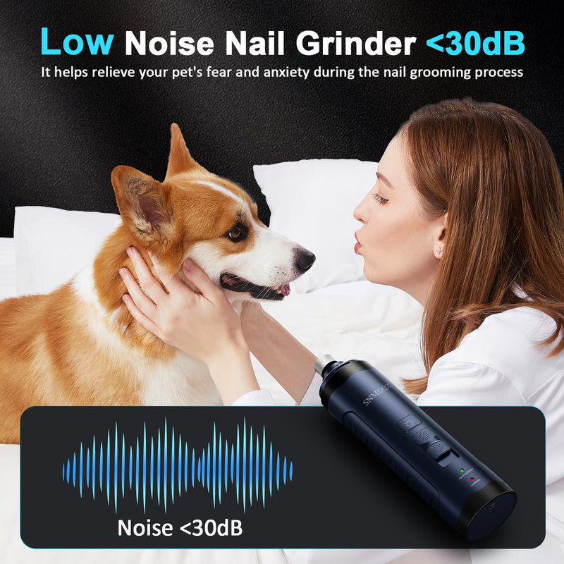 Dog Nail Grinder, Dog Nail Trimmers, and Clippers Kit with 2 LED Lights. Super Quiet Electric Pet Nail Grinder, Rechargeable, for Small, Medium, and Large Dogs & Cats, 2 Diamond Grinding Wheels. - PawsPlanet Australia
