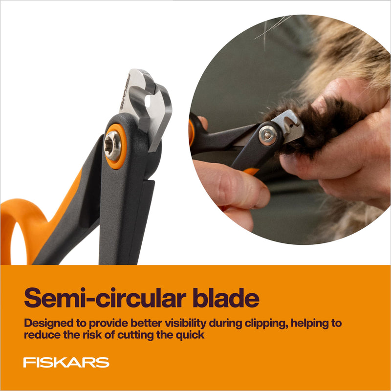 Fiskars Pet Small Pet Nail Clippers, Cat and Dog Nail Trimmers for Grooming, Pet Supplies with Precision Stainless Steel Blades & SoftGrip Handle, 4.25”, Orange/Black S - PawsPlanet Australia