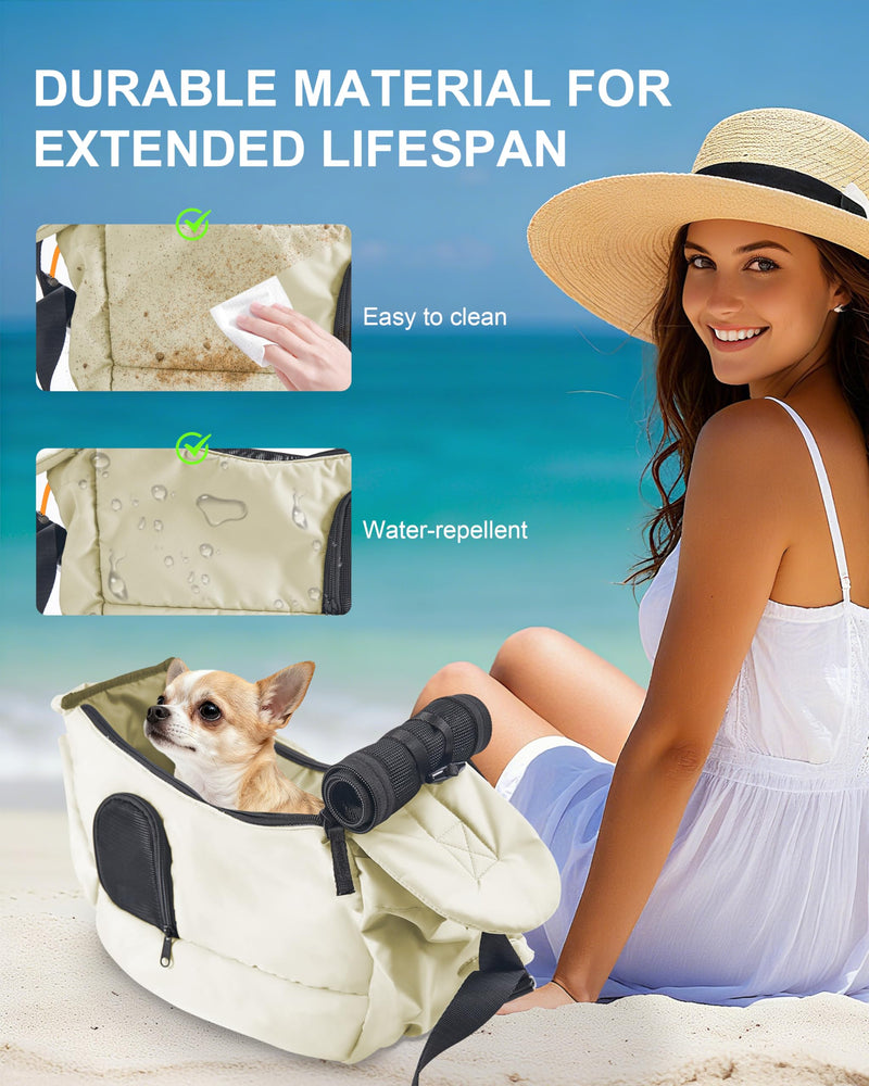Dog Carrier Sling for Small Dogs & Cats Hand-Free Puppy Sling Purses with Storage Bag and Adjustable Shoulder Strap, Pet Sling Carrier Up to 8.8 Lbs (Yellow) Yellow - PawsPlanet Australia