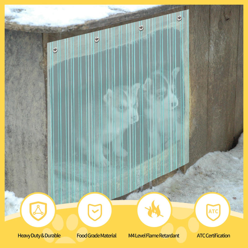 Dog Door Replacement Flaps Plastic Vinyl Strip for DIY Cat House, Eco-Friendly Clear Dog House Kennel Door Flap Strips - 8 in x 4.9 ft