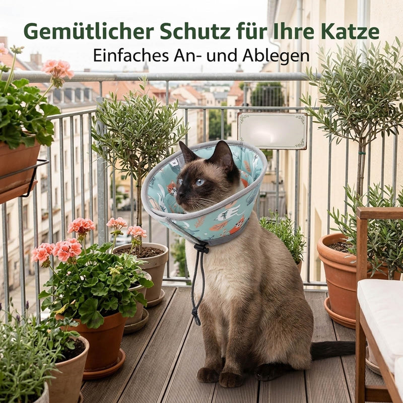 Lick Protection Collar for Cats, Soft Cat Collar, Comfortable Breathable Fit, Adjustable Protection Collar, Size M, Mint Green for Cats and Small Dogs, 3-5 kg