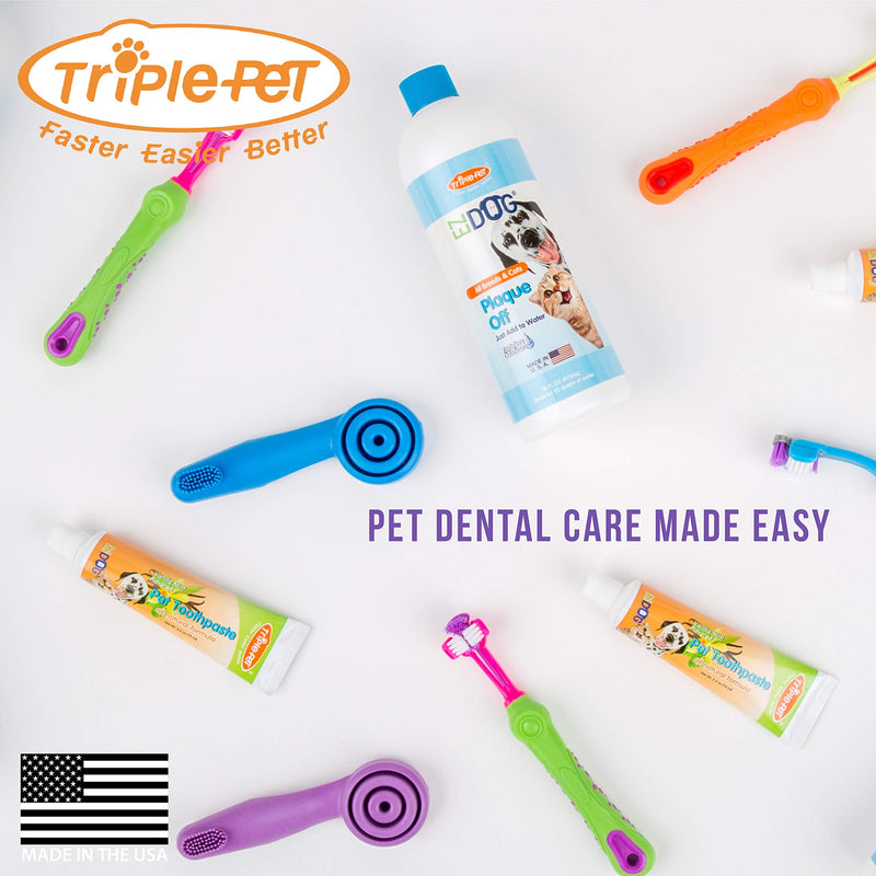 Three Sided Toothbrush for Dogs | Dental Care for Dogs for Fresh Breath | Dog Toothbrush for Small Dogs and Small Breeds Teeth Cleaning Dog Oral Care 3-Sided Toothbrush - Small Dogs 1 Count (Pack of 1)