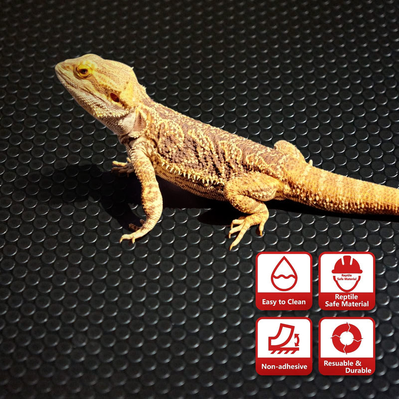 Reptile Substrate Mat Terrarium Liner 2PCS 36 * 18 inch, Bearded Dragon Tank Accessories Reptile Tank Carpet Bedding Non-Adhesive for Leopard Gecko Snake, Lizard and Tortoise 36*18'' Black - PawsPlanet Australia