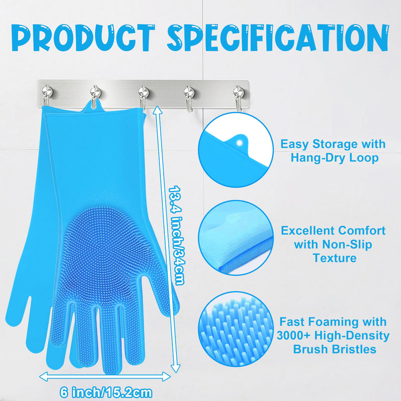 Pet Washing Gloves - Dog and Cat Shampoo Bathing Gloves, High Density Bristles Washing Brush, Heat Resistant Cleaning Gloves, Gentel Grooming and Massage Scrubber for Dogs, Cats, Horses, and Rabbits - PawsPlanet Australia