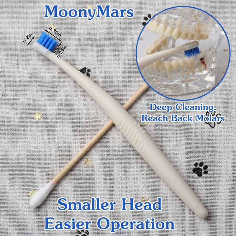 Ouligay 2 PCS Cat Tooth Brush Small Dog Toothbrush Ultra Soft Pet Toothbrush with Micro 15° Curved Brush Head for Kitten Puppy Tiny Pet Daily Deep Dental Clean