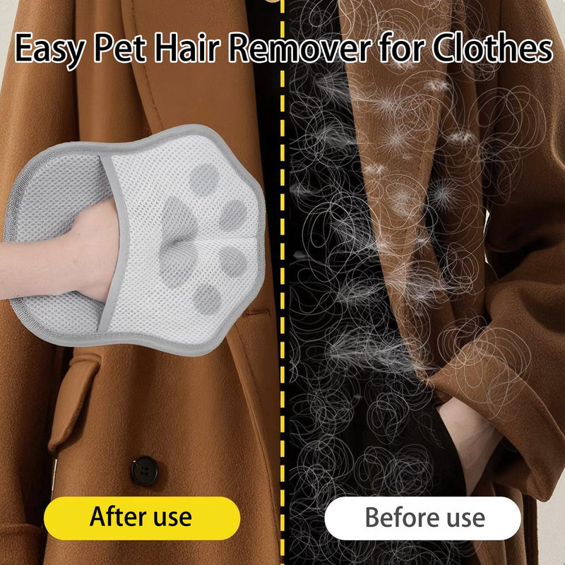 2 Pcs Pet Hair Removal Gloves for Dogs and Cats, Reusable Electrostatic Grooming Gloves for Furniture, Couch, Carpet, Car Seats & Clothing, Efficient Pet Hair Remover Tool for Shedding Control (Pink) Pink - PawsPlanet Australia