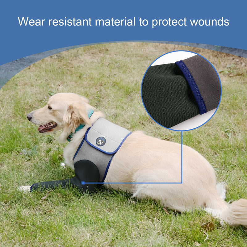 Coodeo Dog Recovery Suit, Cone Collar Alternative, Abrasion Resistant Dog Recovery Sleeve, Washable 2.5mm Thick and Waterproof, Pet Wounds Prevent Licking, Bite, Keep Dry（Grey，L L Grey