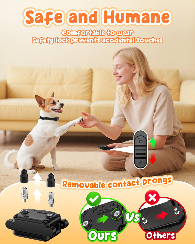 Small Dog Shock Collar for Dogs 5-15lbs - 2000FT Remote,Waterproof,Vibration/Beep/Safe Shock E-Collar - Dog Training Collar with Remote Control for Puppies, Small & Medium Breeds - PawsPlanet Australia