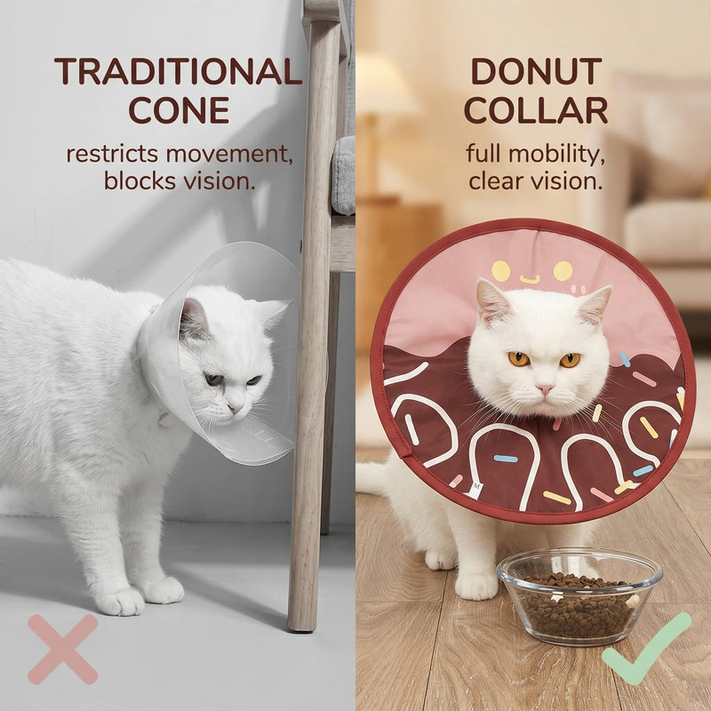 1 pc Cat Neck Brace, Cat Protective Collar, Adjustable Cat Neck Brace Collar, Recovery Collar Soft Cone After Surgery and Injuries, for Small Dogs and Cats