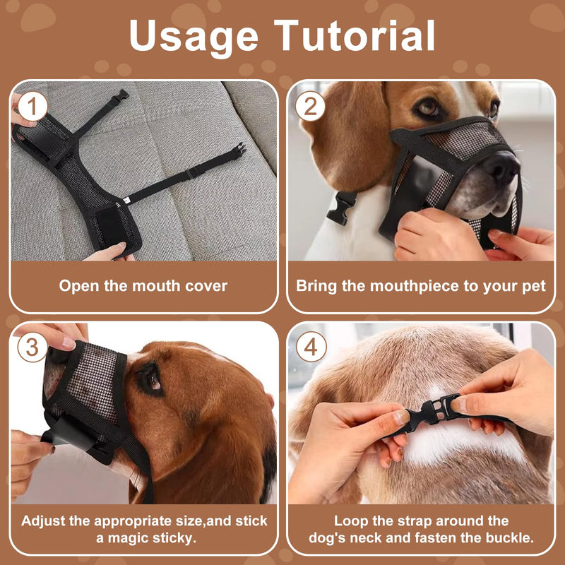 Medium Dog Muzzle, M-uzzle for Medium Sized Dog, D-og Muzzle for Biting Barking Grooming, D-og Mouth Guard with Soft Breathable Adjustable Strap for Training (M) - PawsPlanet Australia