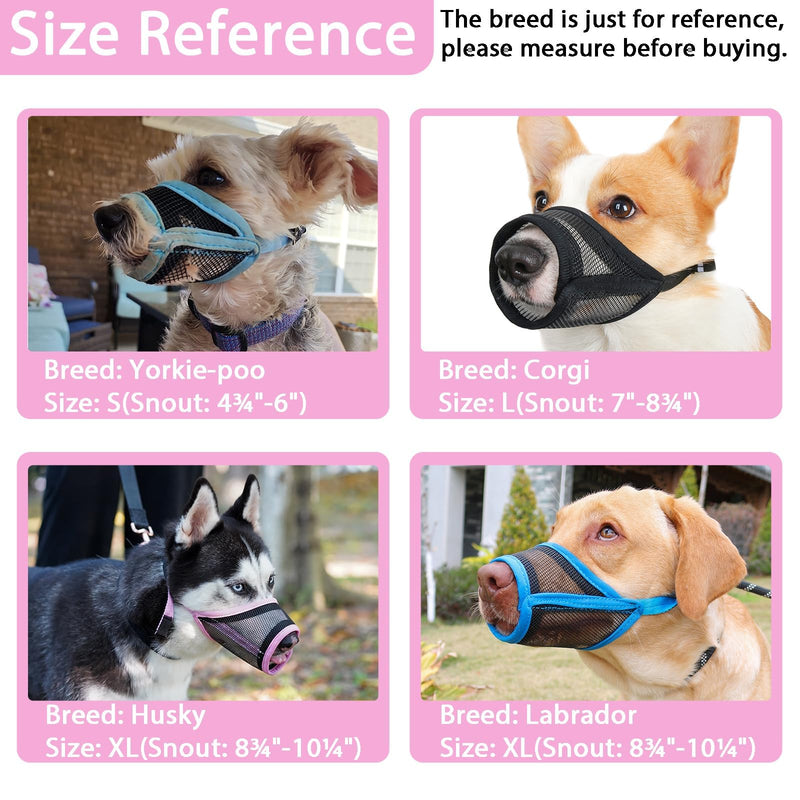 LUCKYPAW Dog Muzzle, Mesh Muzzle for Small Medium Large Dogs, Soft Dog Muzzle to Prevent Biting Chewing, Drinkable Breathable Adjustable Puppy Muzzle(M(Snout: 5¼"-7"), Pink) M(Snout: 5¼"-7")