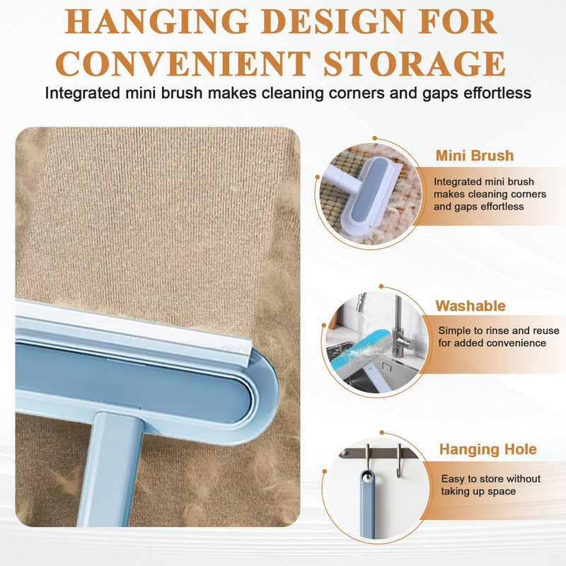 Pet Hair Remover for Furniture, Reusable Lint Roller for Dog and Cat Hair - 20.5 Inch Multifunctional Fur Removal Tool, with Long Handle Squeegee, Gentle on Couches, Carpets, Clothes, Bedding - PawsPlanet Australia