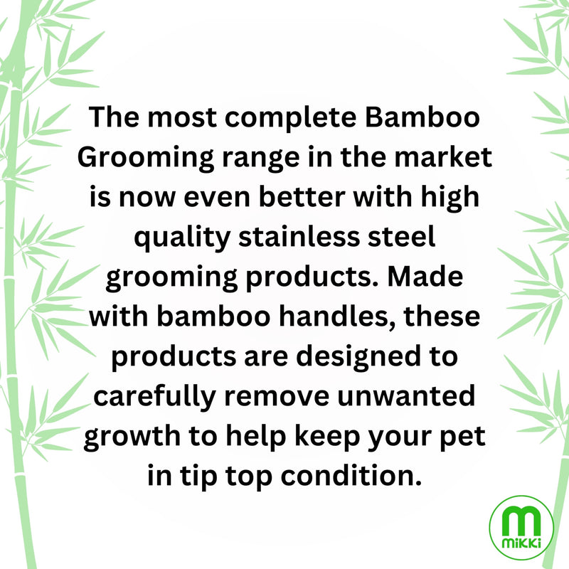 Mikki Bamboo Stripping Knife For Dog Grooming, For Stripping Overgrown Hair from Top Coat, Long Lasting Anti-Rust Blades, Easy Hold Contoured Handle, Coarse Tooth for Wire Coated Dogs