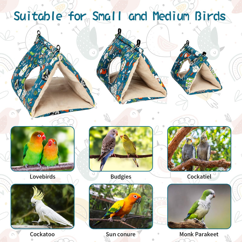 Rypet Winter Warm Bird Nest House - Hanging Hammock Velvet Shed Hut Cage Plush Fluffy Birds Hideaway Sleeping Bed Fuzzy for Parrot Parakeet Cockatiels Budgies Lovebird Small（Blue） Small (Pack of 1) Blue - PawsPlanet Australia
