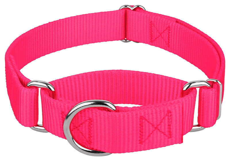 Country Brook Petz Martingale Dog Collar - Heavy-Duty Training Collar with No Buckle - Service Dog Collar for All Pups - Vibrant, Colorful Collection - Medium, Hot Pink Medium (Pack of 1) - PawsPlanet Australia
