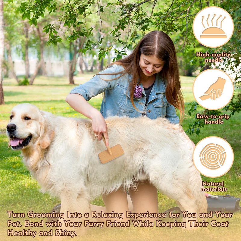 Dog Slicker Brush for Shedding & Grooming - Professional Dog Brush and Cat Brush with Coated Tips & Air-Cushion Design, Deshedding Tool Removes Undercoat Tangles & Loose Fur for Long/Short Hair Pets - PawsPlanet Australia