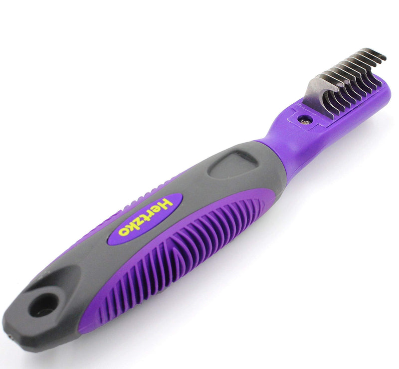 Mat Remover Grooming Comb and Hertzko Self Cleaning Slicker Brush Bundle - PawsPlanet Australia