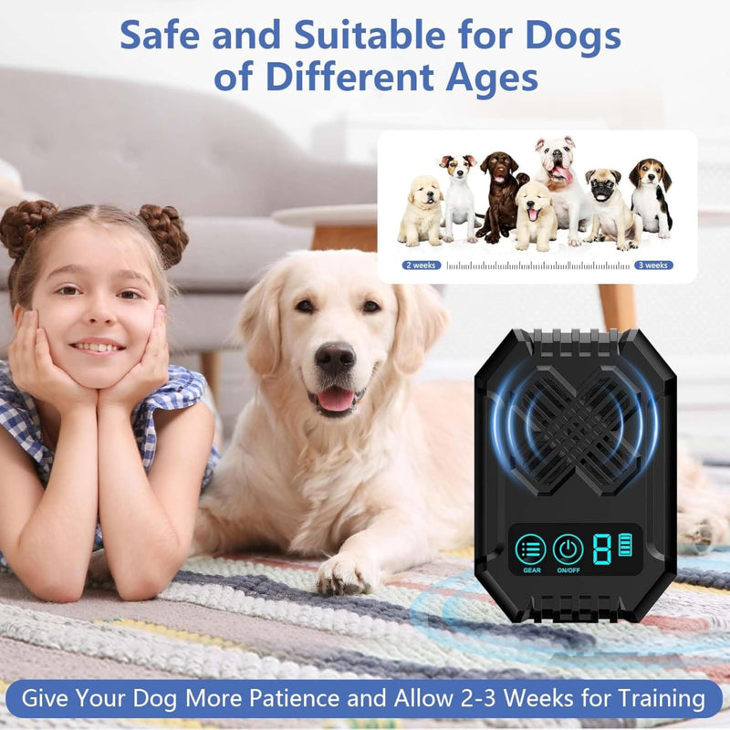 Anti Barking Devices, Ultrasonic Dog Bark, Dog Bark Deterrent Device 3 Adjustable Modes - Rechargeable Long Range 50FT