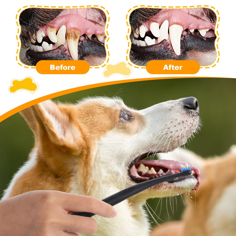4PCS Small Dog Cat Toothbrush, 15° Curved Head Puppy Toothbrush, Soft Bristle Pet Tooth Brush, Deep Teeth Cleaning for Puppies, Cats, Small Pets, Portable, Travel-Friendly and Easy to Use - PawsPlanet Australia