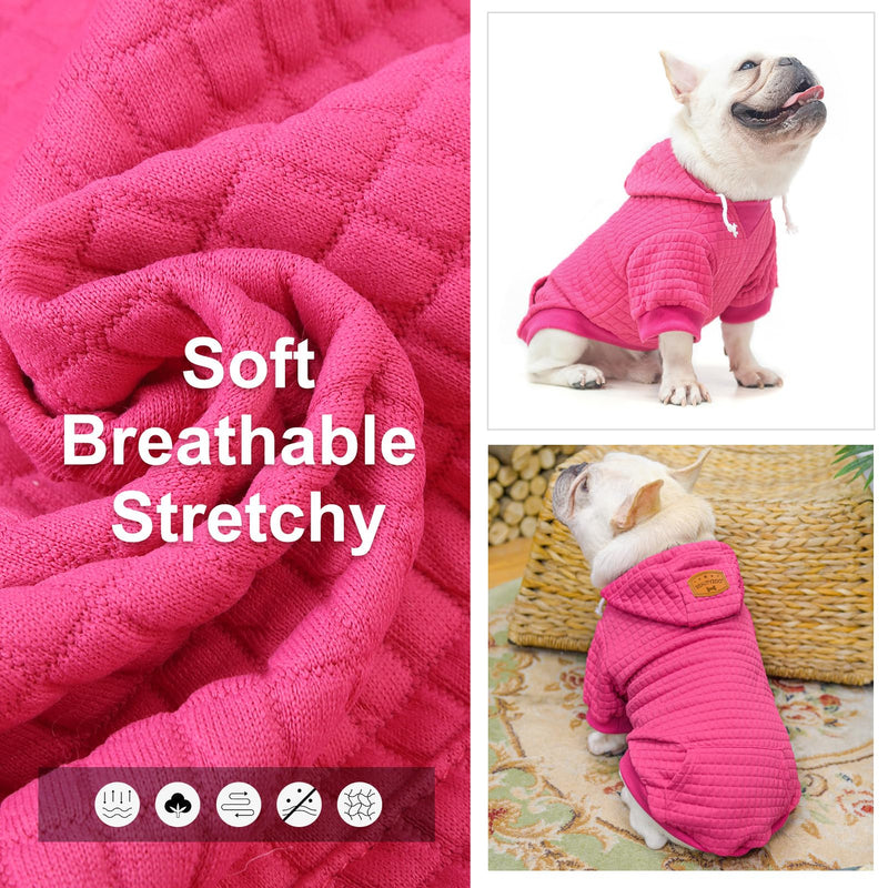 BEAUTYZOO Dog Hoodie for Small Medium Large Dogs, Winter Fall Warm Dog Clothes for Puppy S M Sized Dogs Girl Boy, Dog Sweater Shirt Hoodies with Pocket Bulldog Pitbull Cat Clothing Coat M (Back: 16",Chest: 22", Neck: 13") Rose Pink