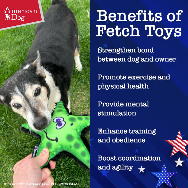 Stanley Starfish – Durable Fetch Dog Toy Made in USA from Pet-Safe, Machine-Washable 1000D Nylon Material and Minky Fleece for Bonding, Play Time, Exercise, Training, & More Medium Stanley Starfish - PawsPlanet Australia
