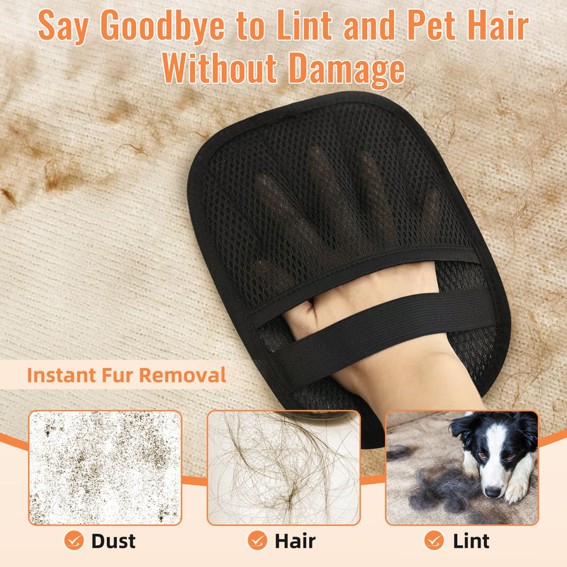 Pet Hair Removal Glove for Cats & Dogs, 2025 Upgraded Five-Finger Electrostatic Pet Hair Remover Gloves, Reusable Grooming Tool for Furniture, Couch, Carpet, Car Seat(1pcs) 1Pcs - PawsPlanet Australia