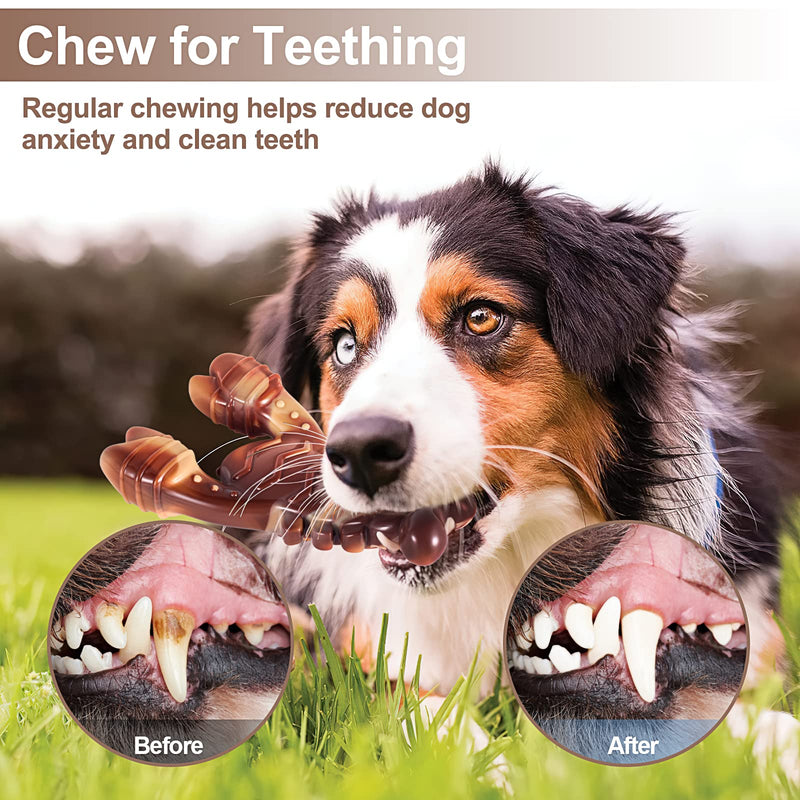 Indestructible Dog Toys for Aggressive Chewers, Extreme Tough Dog Toys for Large Dogs, Real Beef Flavored, Dog Bone for Medium/Large Dogs Breed, Gifts for Dogs - PawsPlanet Australia