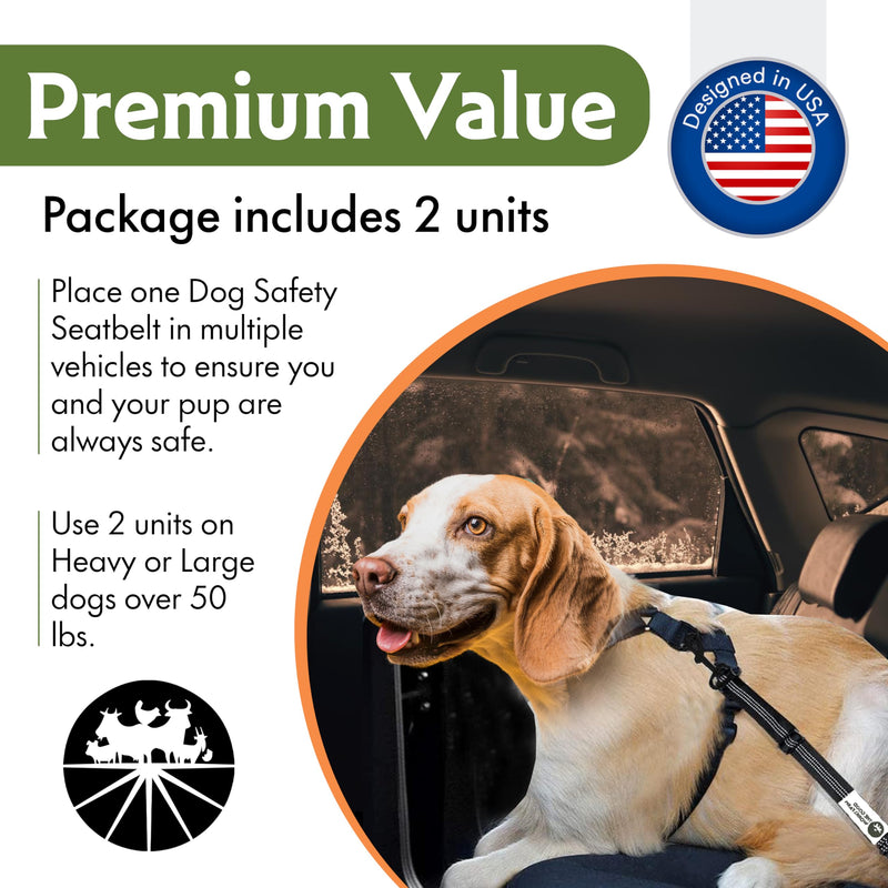 Dog Seatbelt, Heavy Duty Dog Car Leash Seat Belt Adjustable Pet Seatbelt with Exceptional Elastic Bungee Buffer Dog car Seatbelt, Durable & Premium 360 Degree Swivel Dog Restraint for car Travel - PawsPlanet Australia