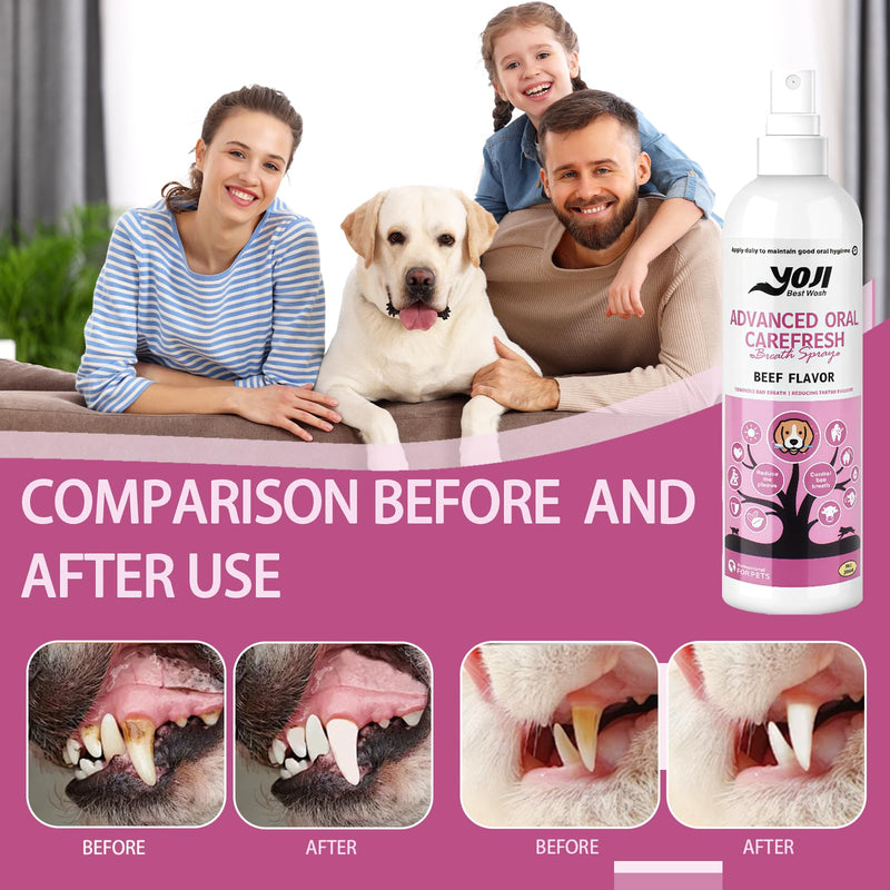 200 ml spray for teeth cleaning for dogs and cats, dental care spray for dogs and cats, dental spray against pet dental care, against bad breath, for fresh breath