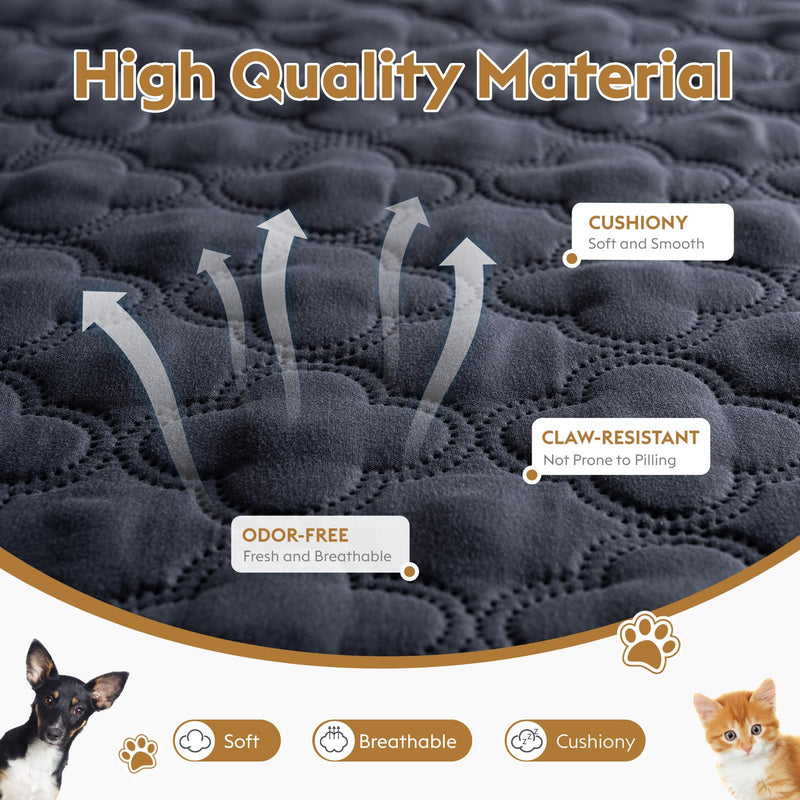 100% Double-Sided Waterproof Blanket, Couch Cover for Dogs Washable, Reversible Dog Bed Cover. (Dark＆Light Grey, 68 X 82 Inch - 1 Pack) Dark＆light Grey - PawsPlanet Australia