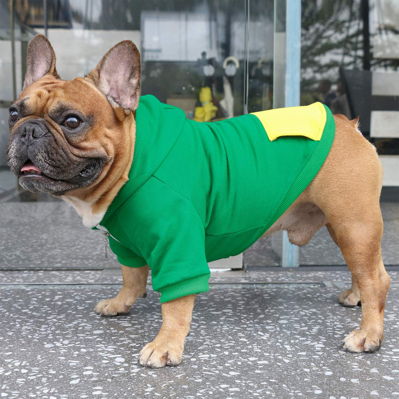 iChoue I am a French Bulldog Clothes Hoodies for Dogs Puppy Frenchie Pug English Boston Terrier Bully Pitbull Sweatshirt Sweater Clothing Cold Weather Winter Coats - Green/Medium Classic Hoodie Green Medium ( 15 - 25 lbs ) - PawsPlanet Australia