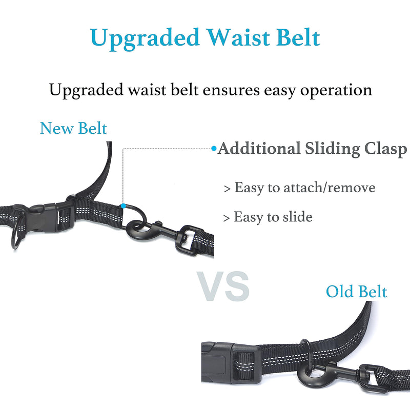iYoShop Retractable Hands Free Dog Leash - Dual Handle Bungee Waist Leash for Small, Medium and Large Dogs (Small, 8-25 lbs, Black) - PawsPlanet Australia