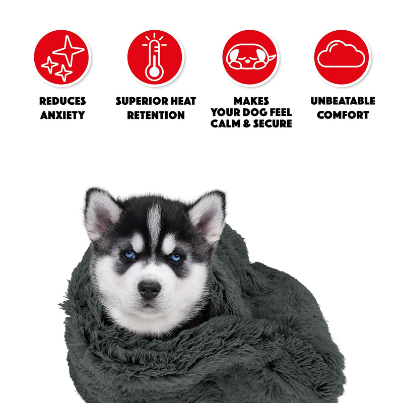 The Dog’s Blanket – Faux Fur Dog Blanket, Grey, Large, 28x42 Steel Grey Fur Large Blanket (28x42") - PawsPlanet Australia