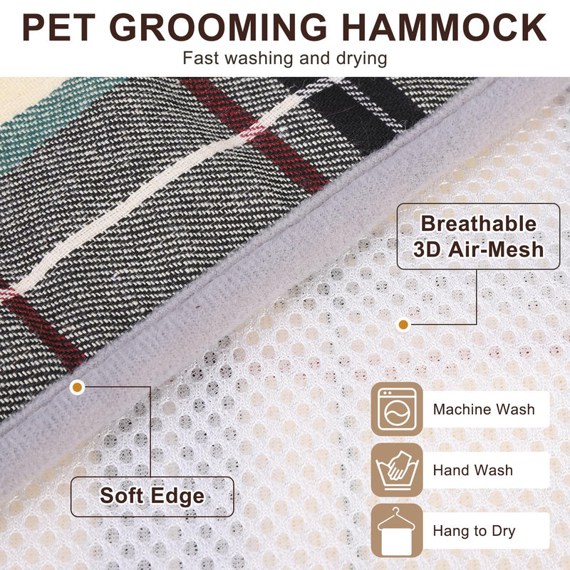 BEAUTYZOO Dog Grooming Hammock for Small Dogs Cat- Dog Sling for Nail Trimming/Clipping- Dog Hanging Harness Holder with Thick Fabric Neck Support & Strap Restraint Claw Care, Beige S S (Leg Spacing: 7-10.2" / Max W: 30lbs) - PawsPlanet Australia