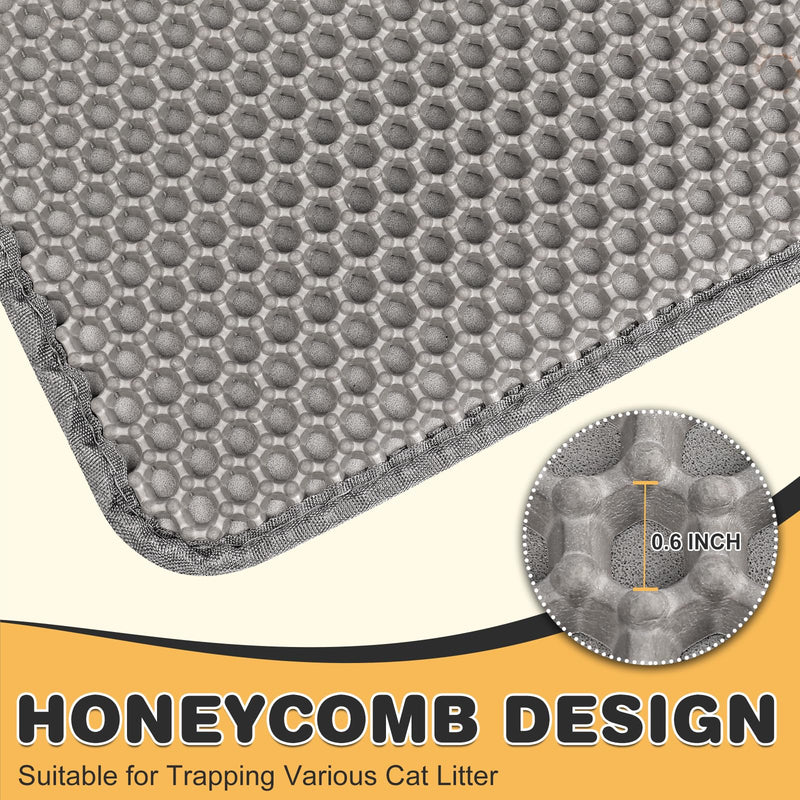 Cat Litter Mat Double Layer Waterproof Urine Proof Trapping Mat 1 Pack (Gray, 30x24 Inch) 30 x 24 Inch-1Pack - PawsPlanet Australia