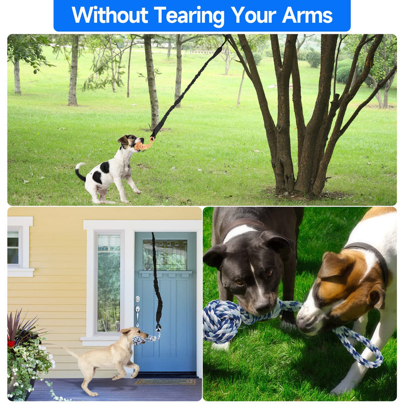 Spring Pole Dog Rope Outdoor Tug of War Toy for Pitbull Medium to Large Dogs Bungee Hanging Exercise Ropes Muscle Builder Interactive Toys (Dog Rope Toys) Black Spring Pole Dog Rope Toys - PawsPlanet Australia