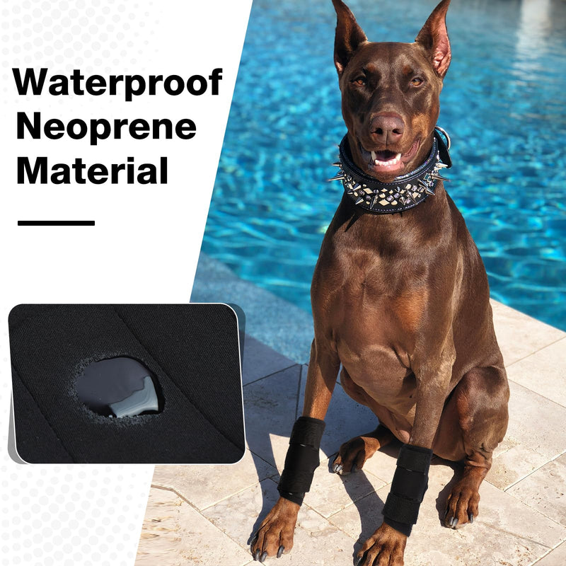 ROZKITCH Dog Leg Protector for Rear Hock Joint or Front Leg Brace, 1 Pair of Dog Leg Compression Wrap Sleeve for Anti Licking Carpal Support Ankle Support Protect Injury Sprain Torn ACL CCL Black XL X-Large - PawsPlanet Australia
