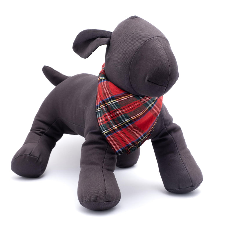 THE WORTHY DOG Classic Tie-On Dog Bandana – Soft Cotton Flannel Square Pet Bandana, Plaid III Pattern, Red, Small Plaid III -Red - PawsPlanet Australia