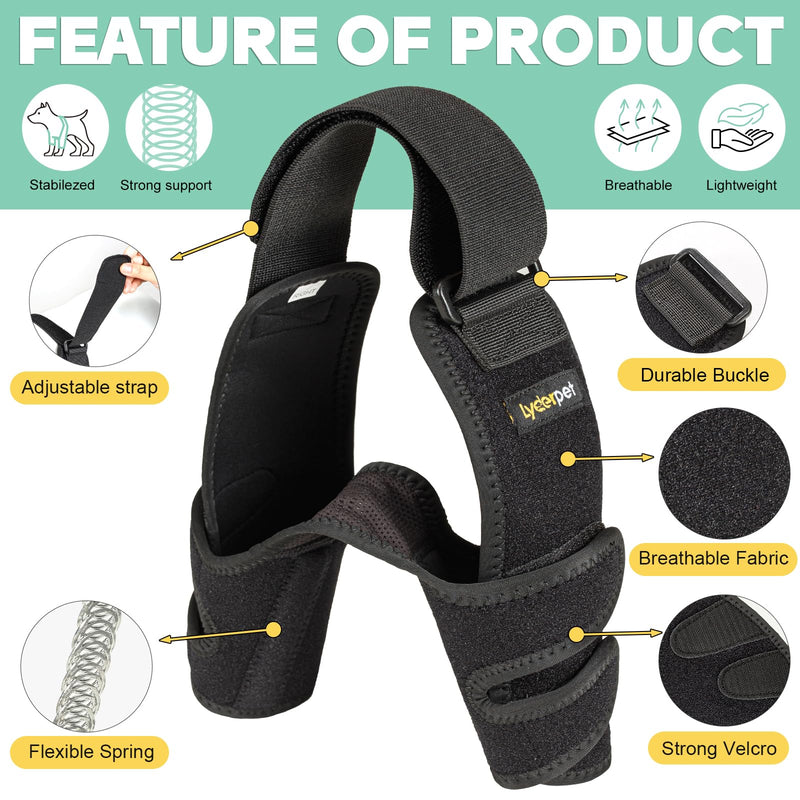 Dog Elbow Brace with Metal Splint,Hygroma Elbow Protector Pads for Dogs Shoulder Callus, Arthritis, Dysplasia, Dislocation, Pressure Sores, Support Front Leg Wrap(Both Left & Right) S