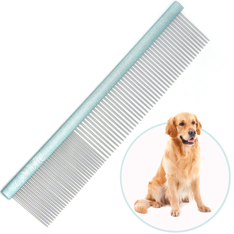 10inches Large Long Wide Tooth Metal Grooming Comb and Slicker Brush for Long Thick Coat Dogs and Cats.