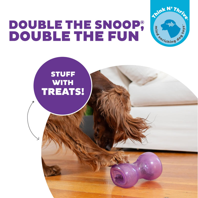 Outward Hound Double Snoop Interactive Treat Stuffer Durable Dog Toy, Dog Treat Toy, Purple One-Size - PawsPlanet Australia