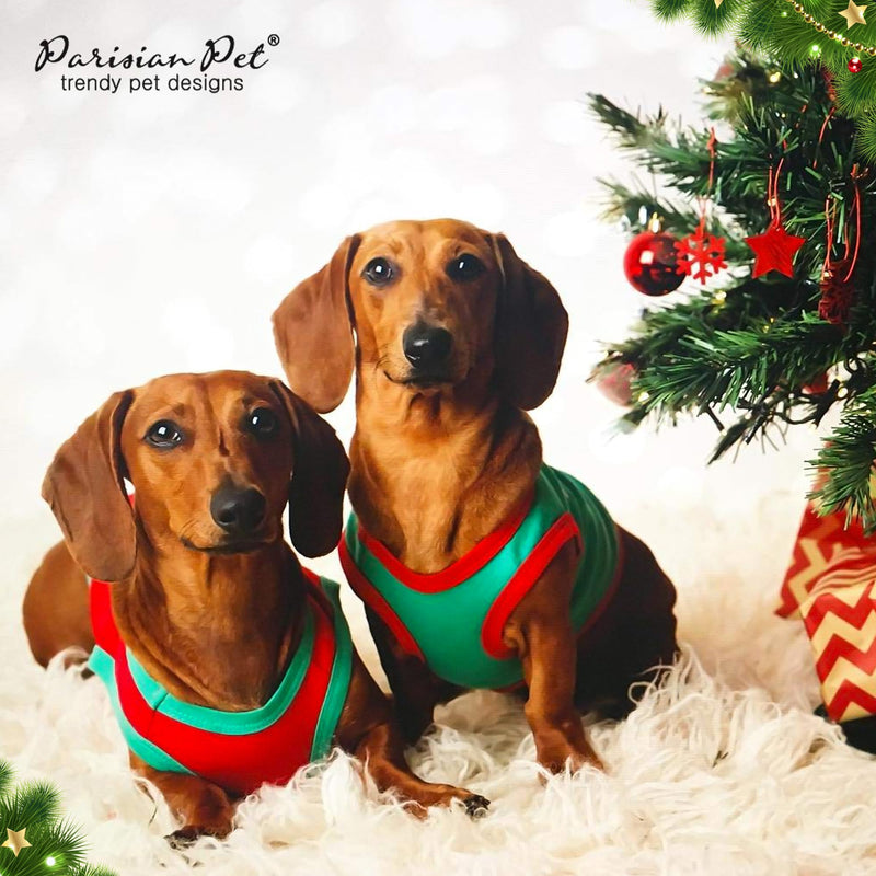 Parisian Pet Dog T-Shirt - Embroidered 'Sorry Santa I Ate Your Cookies' - Lightweight Cotton Dog Christmas Outfit - Sleeveless - 5XL - PawsPlanet Australia