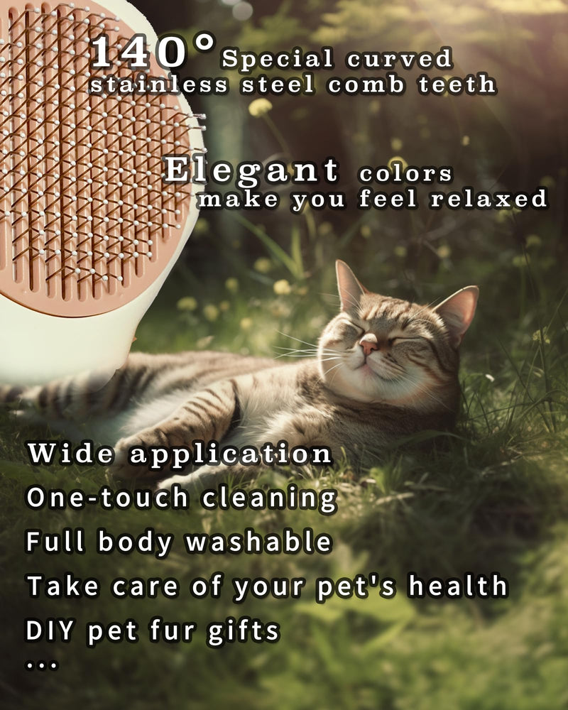 Pet hair brush, Cat grooming brush Dog hair brush pet grooming self cleaning slicker brush for dogs cats puppy rabbit, Cat brush grooming gently removes loose undercoat Paw design brush - PawsPlanet Australia