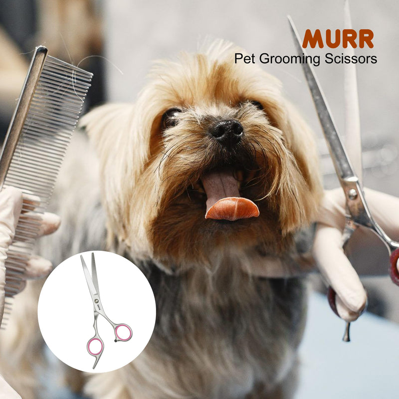 Dog Grooming Scissors, Curved Pet Grooming Scissors, Stainless Steel Hair Cutting Scissors for Dogs and Cats, Professional Trimming Tool with Safety Round Tip, 6 Inch - PawsPlanet Australia